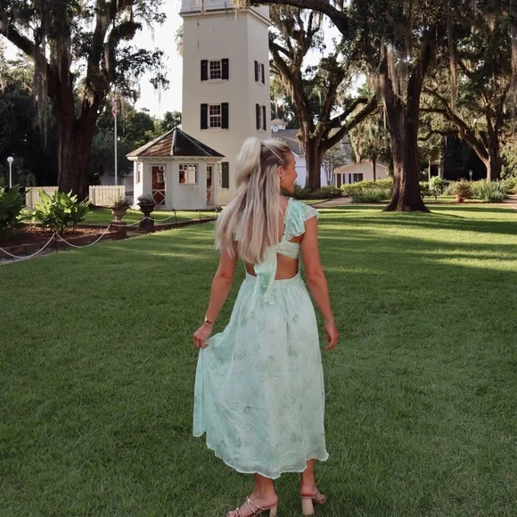 Lulu's Mint Green Ruffle Dress - Picture 2 of 2